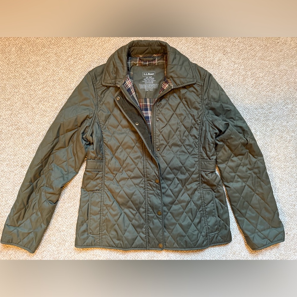 ✨ L.L.Bean Quilted Jacket XS Petite — Olive Green